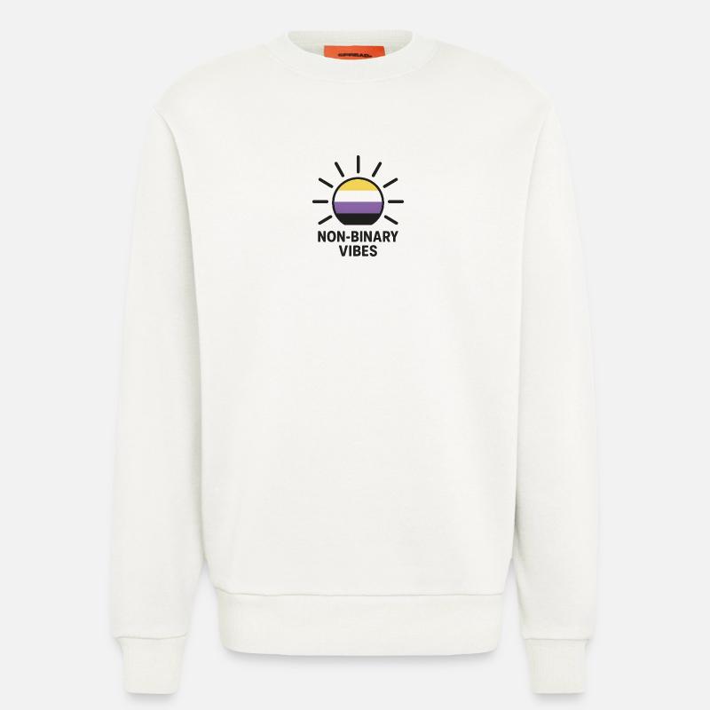 Non-Binary Vibes Sonnenlogo - Sweatshirt - made by SPREAD  - OFF WHITE
