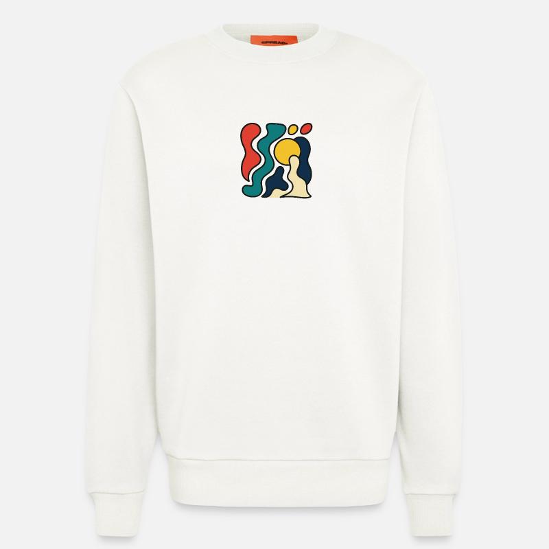 Abstraktes Design mit gelber Sonne - Sweatshirt - made by SPREAD  - OFF WHITE