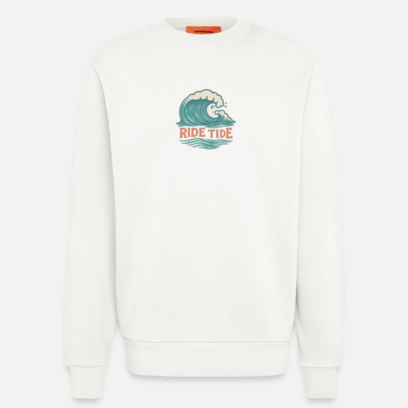 Ride Tide – Surf Wellen Design - Sweatshirt - made by SPREAD  - OFF WHITE