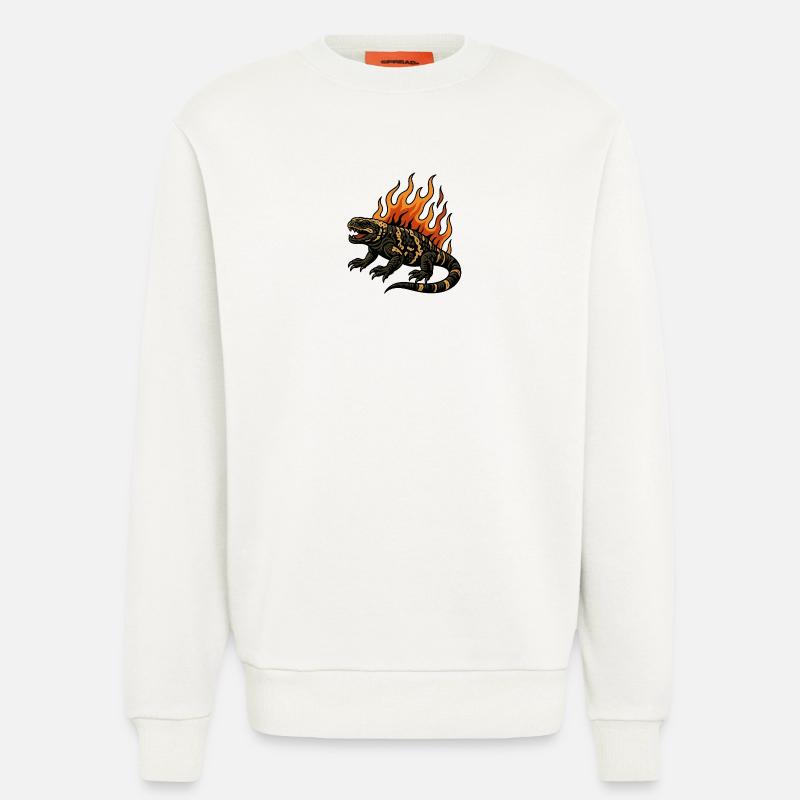 Flammen Gila-Krustenechse - Sweatshirt - made by SPREAD  - OFF WHITE