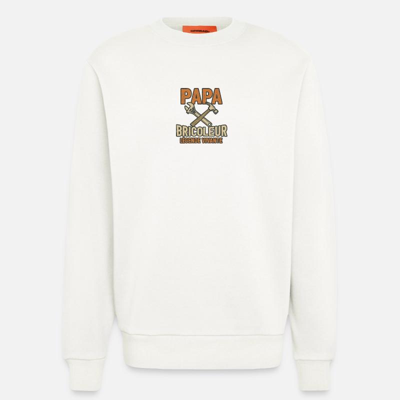 PAPA HANDWERKER LEBENDE LEGENDE - Sweatshirt - made by SPREAD  - OFF WHITE
