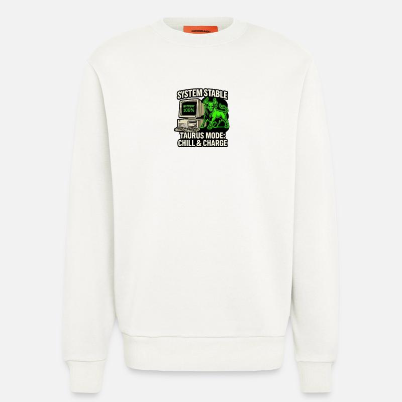 System Stable Taurus Mode Chill & Charge - Sweatshirt - made by SPREAD  - OFF WHITE