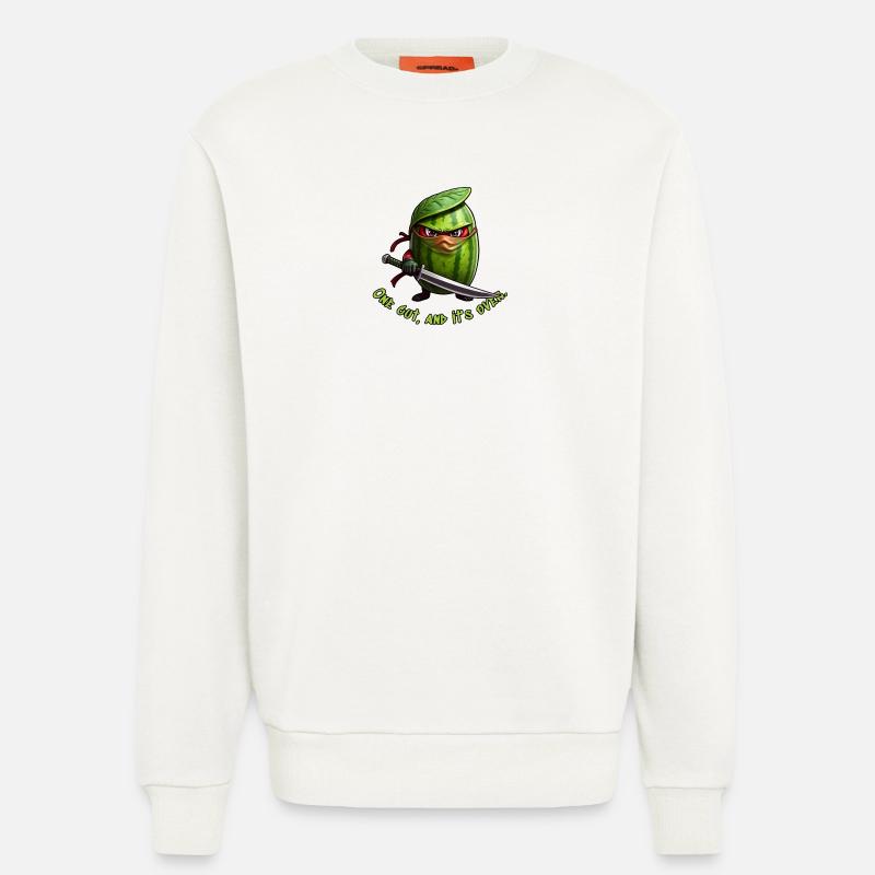 Ninja pastèque avec l’épée - Sweat bio décontracté fabriqué en UE - OFF WHITE