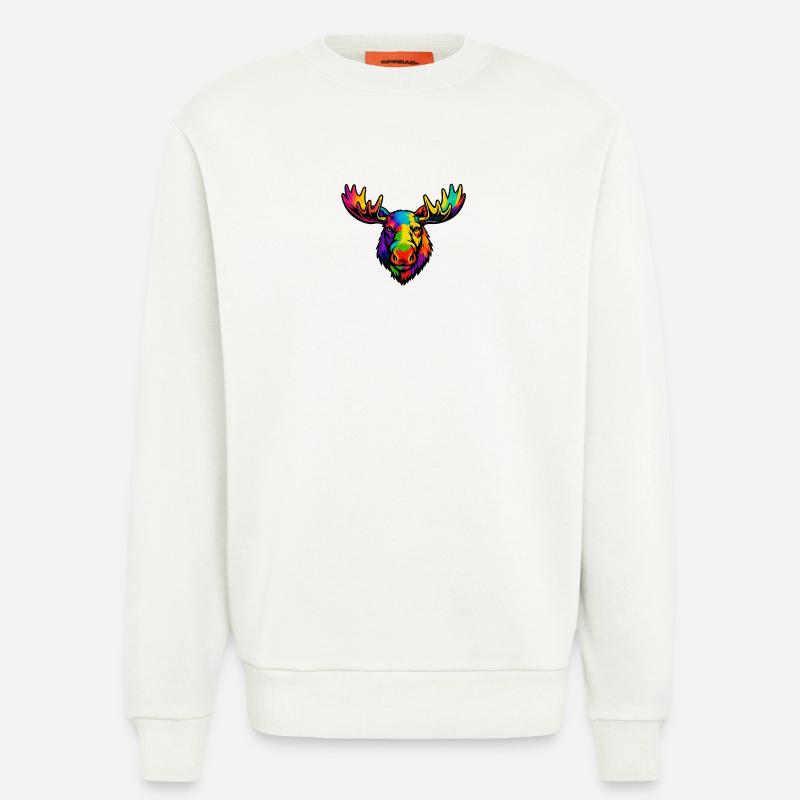 Der Kopf des Regenbogenelchs - Sweatshirt - made by SPREAD  - OFF WHITE
