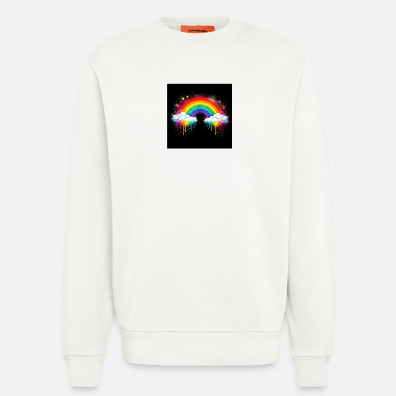 Rainbow Cloud Graffiti Drop - Sweatshirt - made by SPREAD  - OFF WHITE