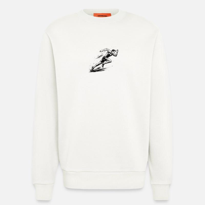 100m Sprinter im Comic-Ink Stil - Sweatshirt - made by SPREAD  - OFF WHITE