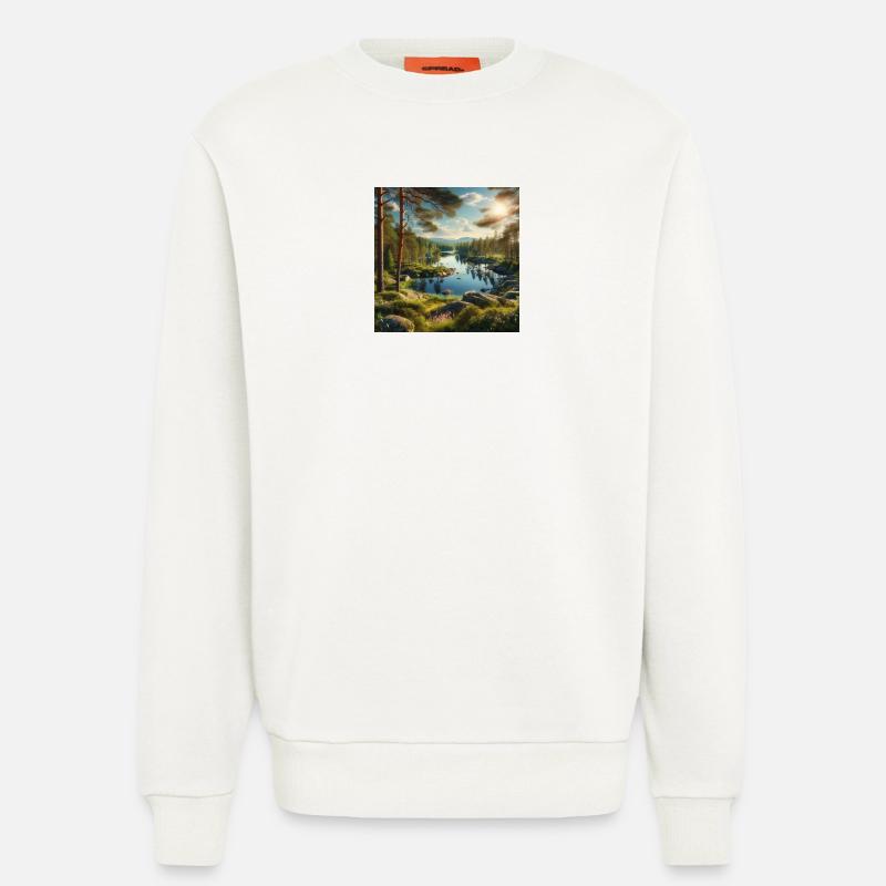 Waldsee in der Abendsonne - Sweatshirt - made by SPREAD - OFF WHITE