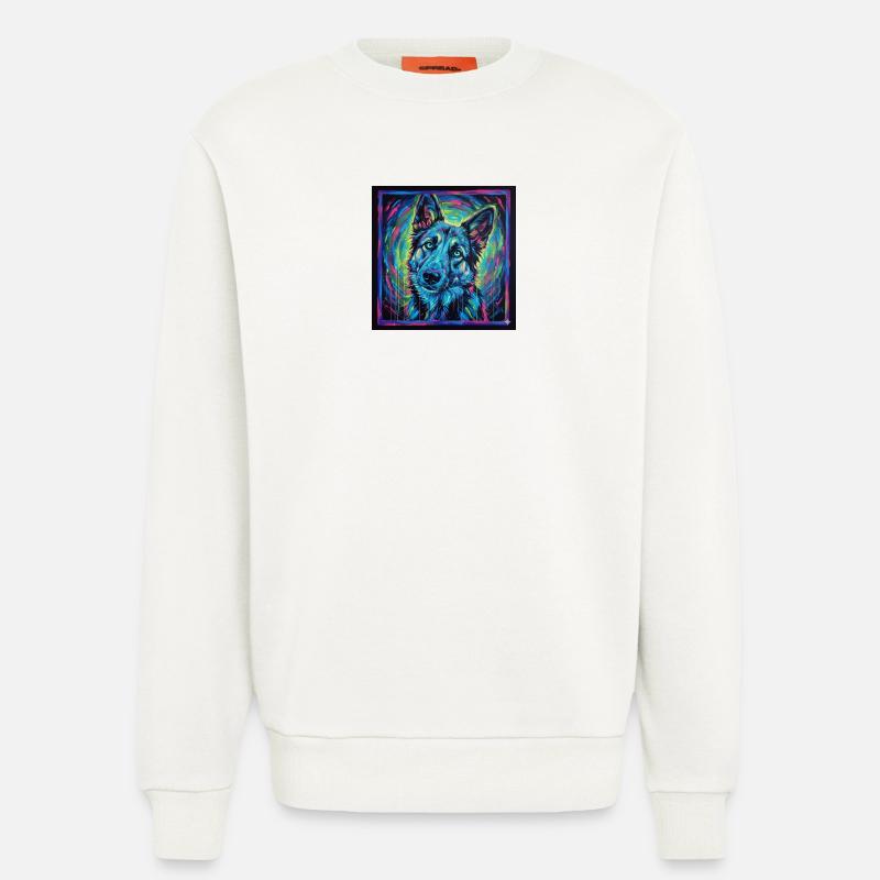 Neon wolf gaze - Sweatshirt - made by SPREAD  - OFF WHITE