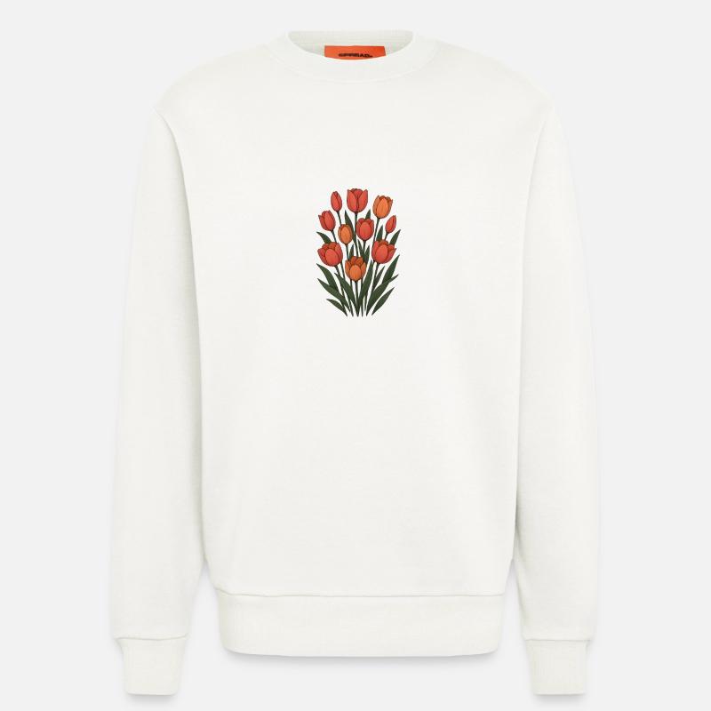 Tulips - Sweatshirt - made by SPREAD  - OFF WHITE