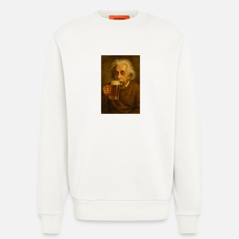 Einstein + Bier - Sweatshirt - made by SPREAD  - OFF WHITE