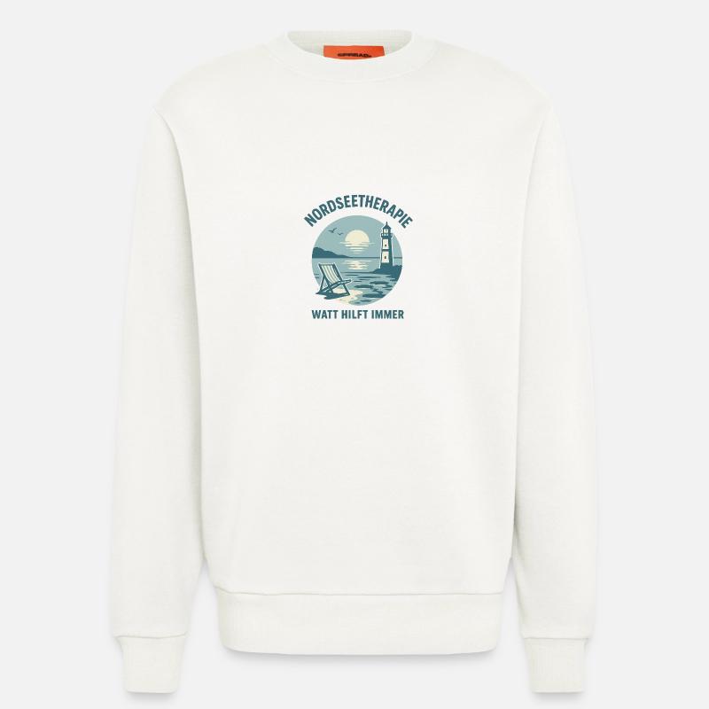 Nordseetherapie - Watt hilft immer - Sweatshirt - made by SPREAD  - OFF WHITE