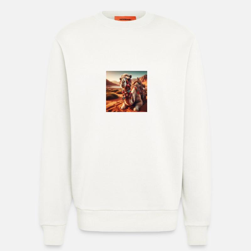 Kamel in der Wüste A1 - Sweatshirt - made by SPREAD  - OFF WHITE