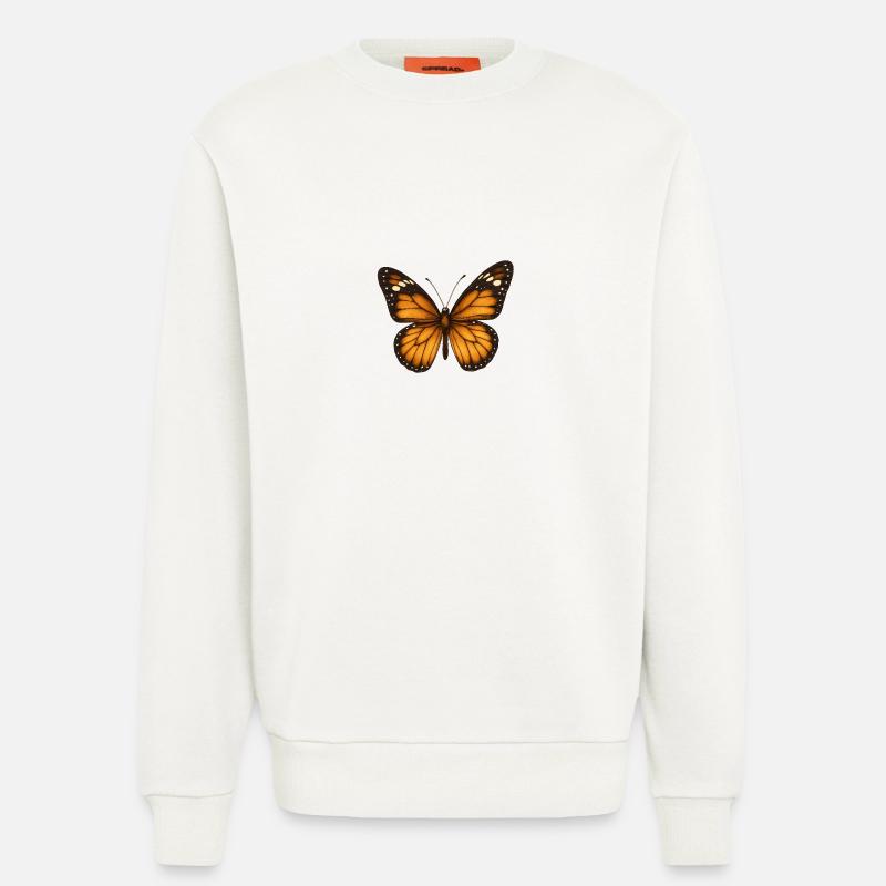 Monarch butterflies – delicate & majestic - Sweatshirt - made by SPREAD  - OFF WHITE