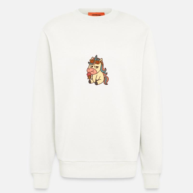 Einhorn mit Eis - Sweatshirt - made by SPREAD  - OFF WHITE