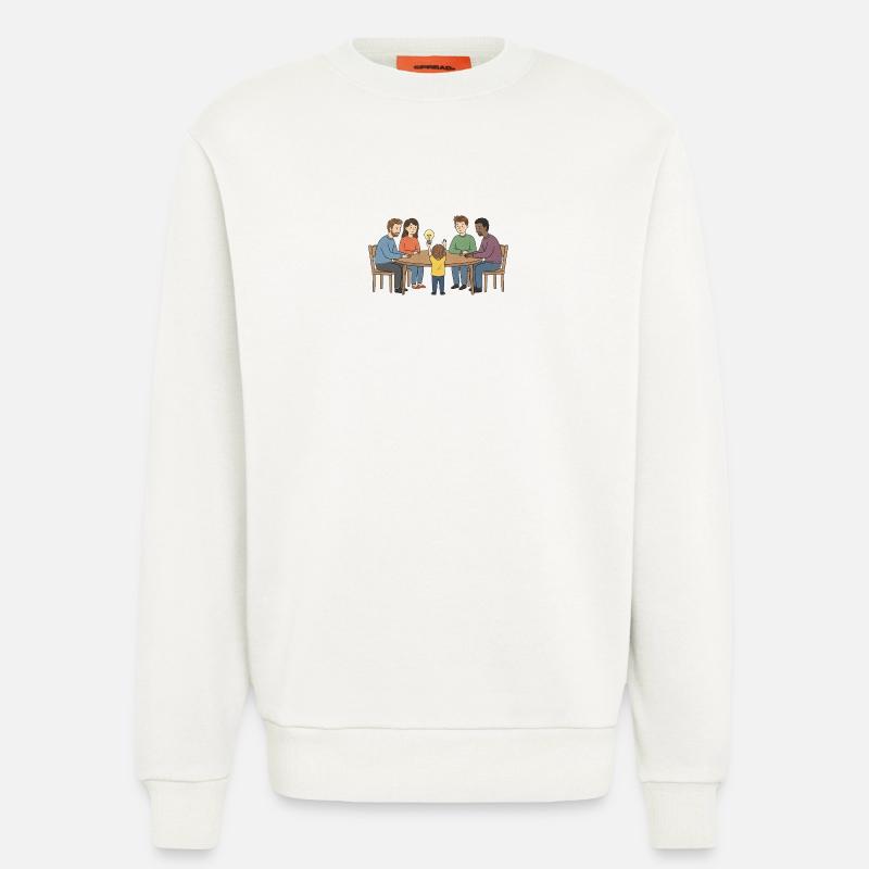 Kollektive Idee um einen Tisch - Sweatshirt - made by SPREAD - OFF WHITE