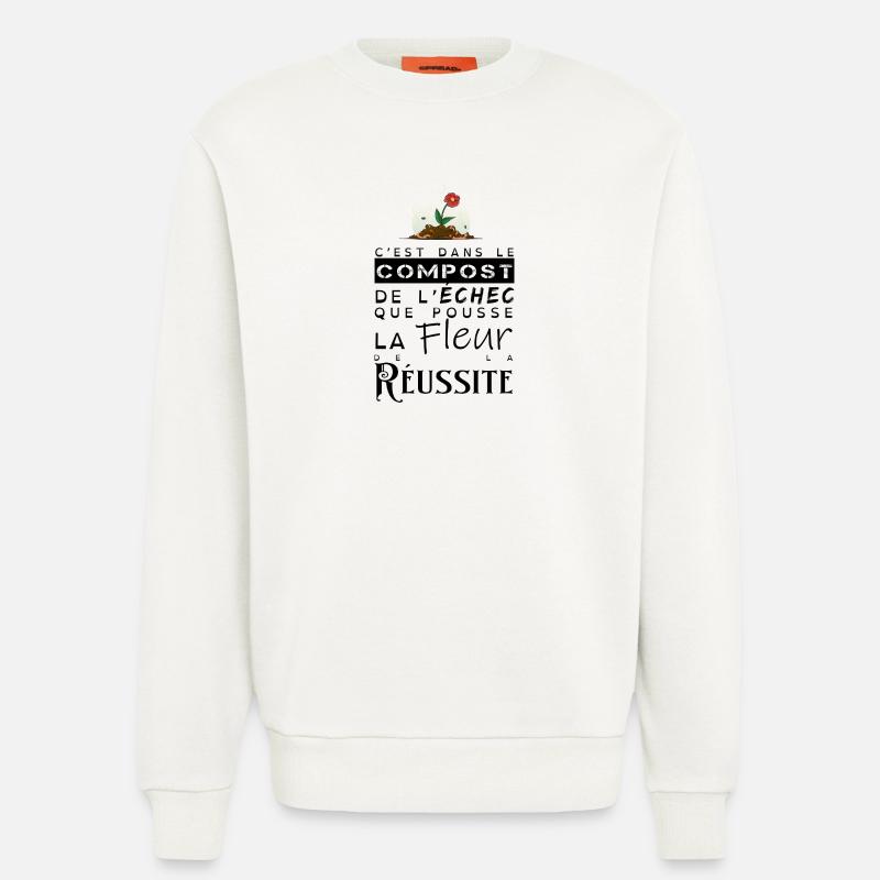 La fleur de la réussite - Sweat bio décontracté fabriqué en UE - OFF WHITE
