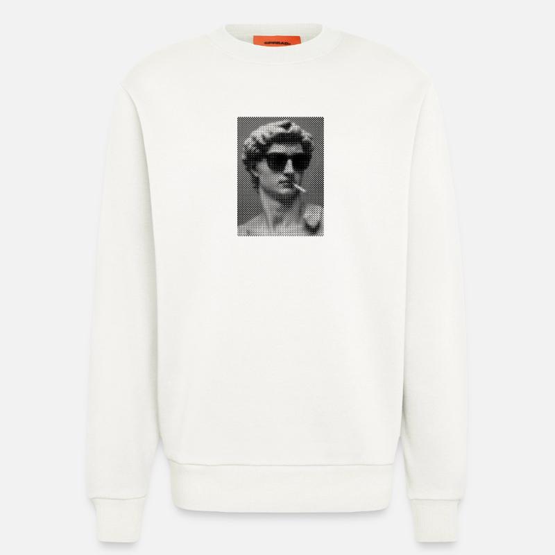 David Michelangelo raucht eine Zigarette - Sweatshirt - made by SPREAD  - OFF WHITE