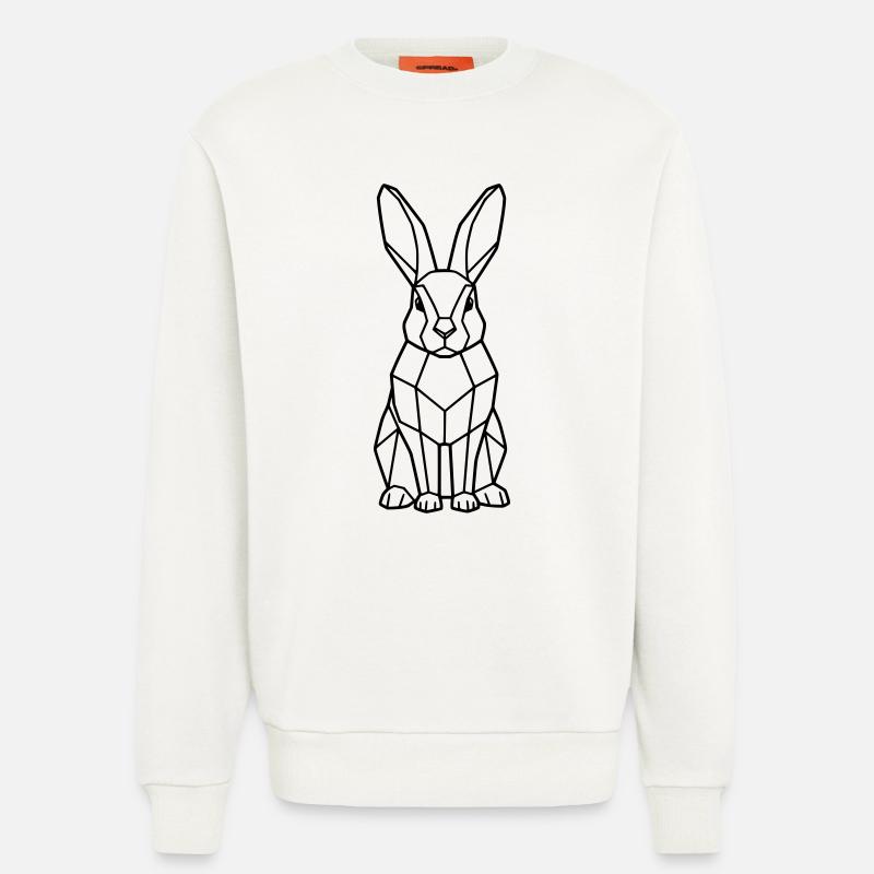 Geometric Bunny Low Poly Outline - Sweatshirt - made by SPREAD  - OFF WHITE