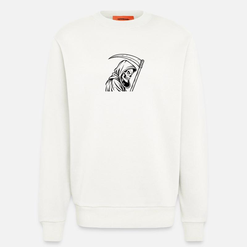 Reaper Design Sensenmann mit Sense - Sweatshirt - made by SPREAD  - OFF WHITE