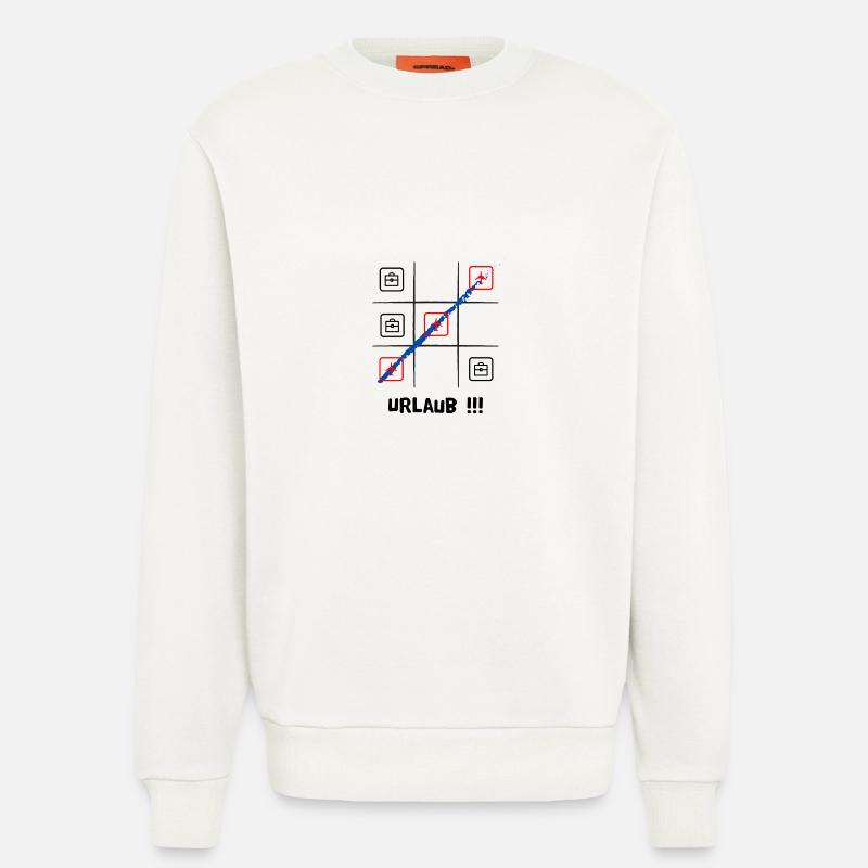 Tik tak to oder Käsekästchen, Urlaub oder Arbeit - Sweatshirt - made by SPREAD  - OFF WHITE