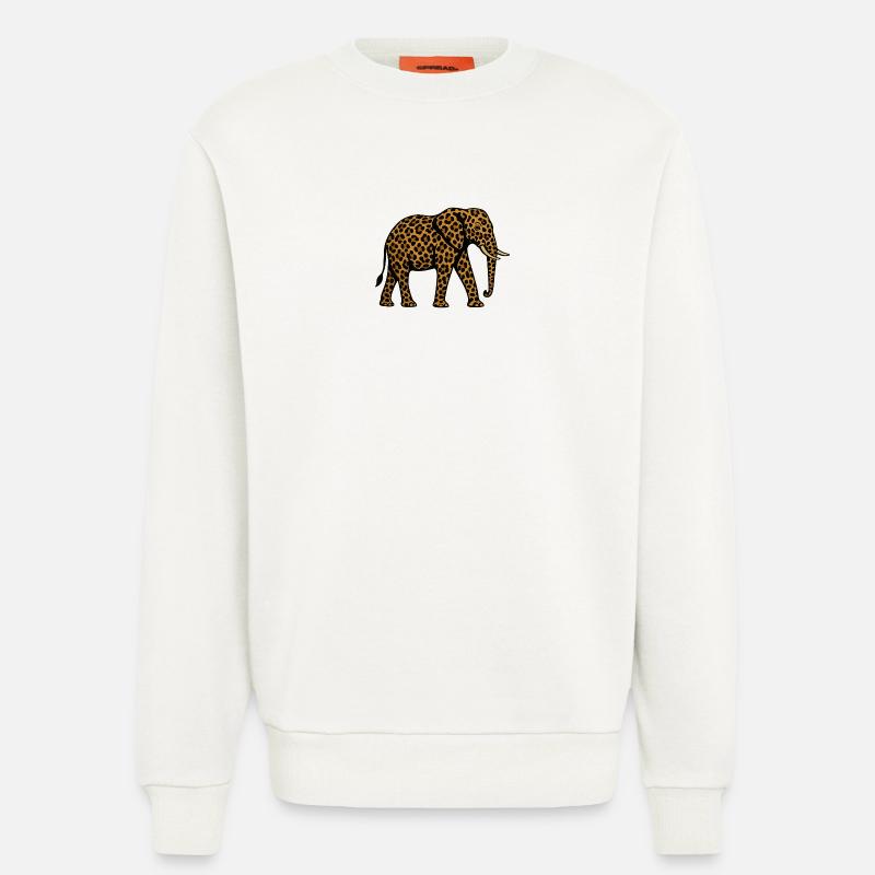 Leopard Elephant Pattern - Sweatshirt - made by SPREAD  - OFF WHITE