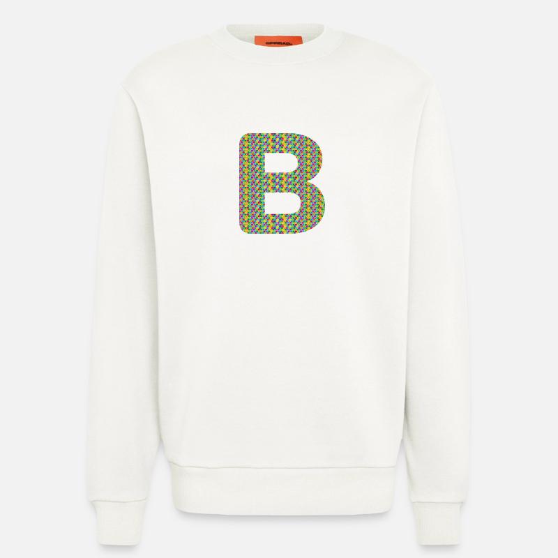 Buntes Herz-B Design – Einzigartig & Stylisch! - Sweatshirt - made by SPREAD  - OFF WHITE