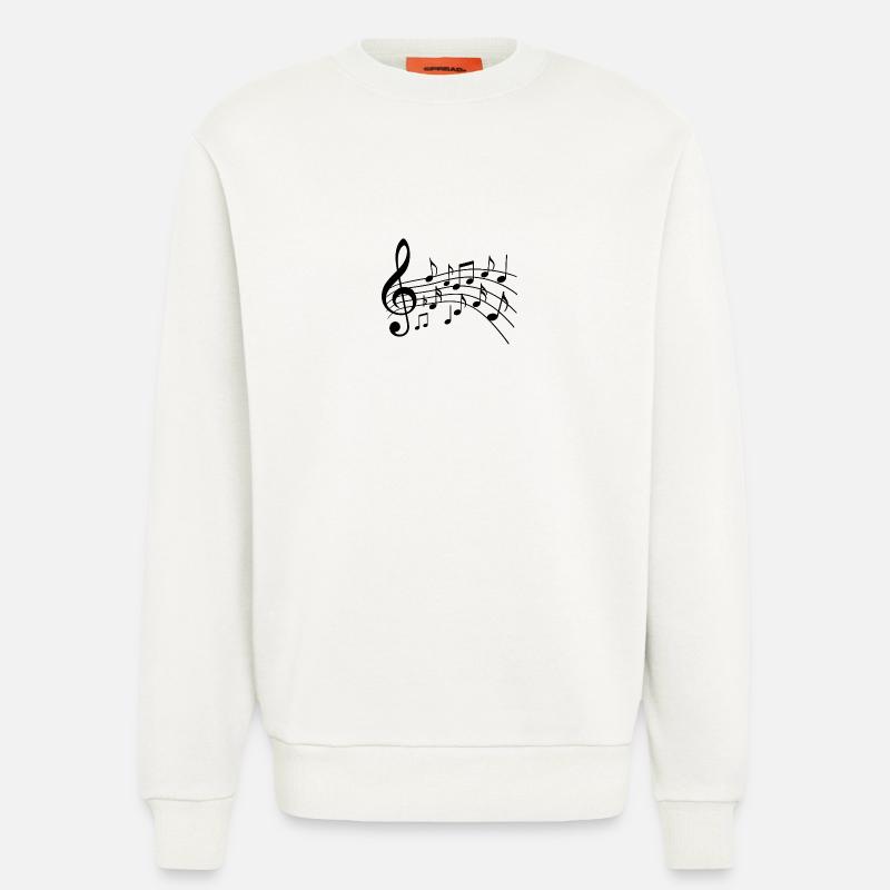 Musical Notes Variant 2 Black - Sweatshirt - made by SPREAD  - OFF WHITE