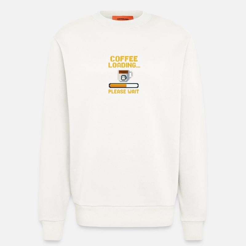 Coffee Loading... Please Wait - Sweatshirt - made by SPREAD  - OFF WHITE