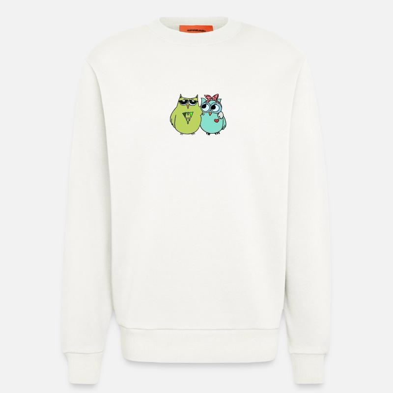 Bunte Eulenfreundschaft - Sweatshirt - made by SPREAD  - OFF WHITE