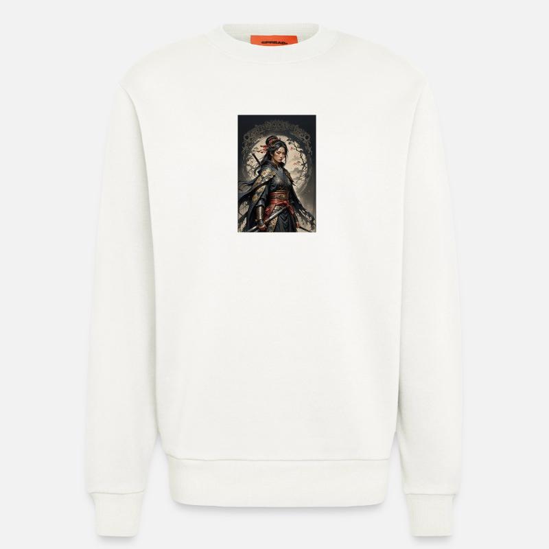 Dunkle Samurai Kriegerin im Kimono - Sweatshirt - made by SPREAD  - OFF WHITE
