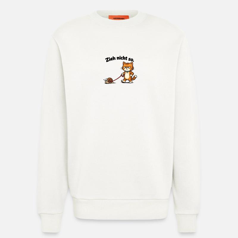 Cat frustration when pulling snails - Sweatshirt - made by SPREAD  - OFF WHITE