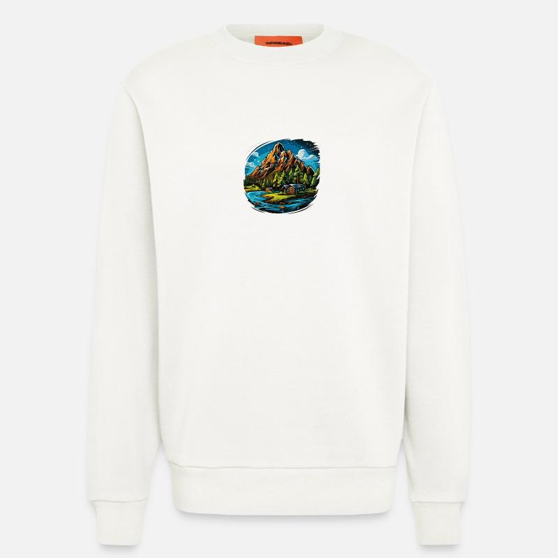 Landschaft - Illustration - Sweatshirt - made by SPREAD  - OFF WHITE
