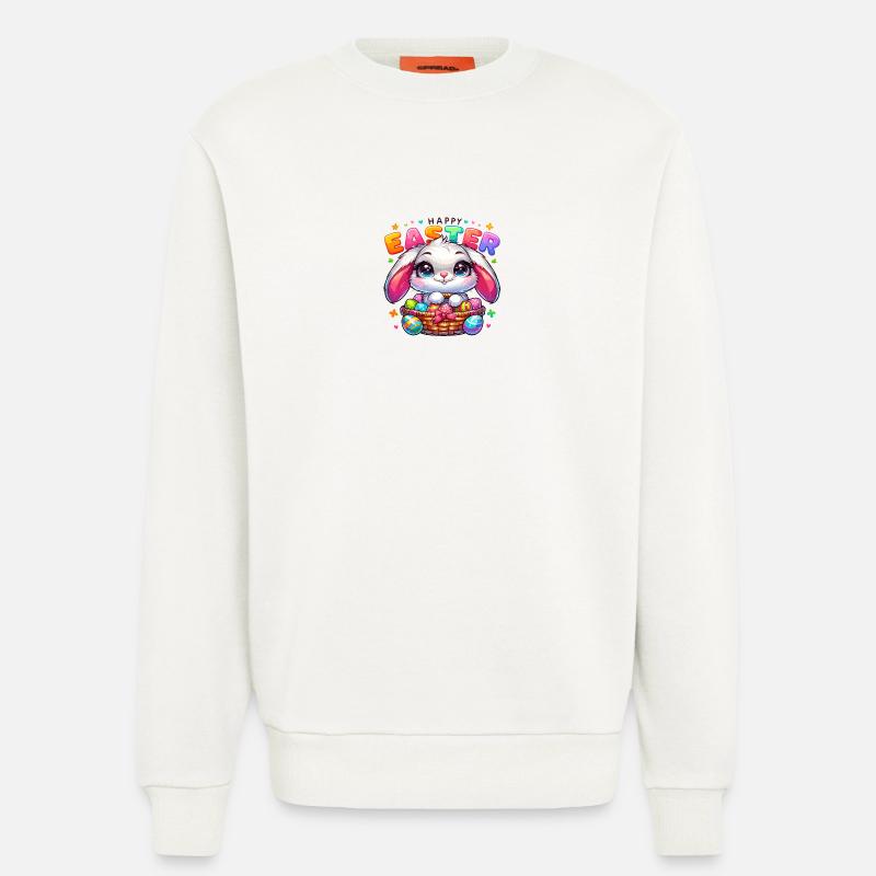 Happy Easter - Easter Bunny Illustration - Sweatshirt - made by SPREAD  - OFF WHITE