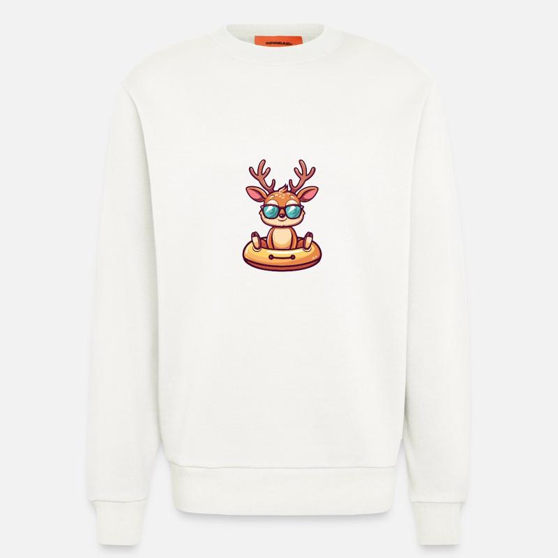 Hirsch Comic Cool - Sweatshirt - made by SPREAD  - OFF WHITE