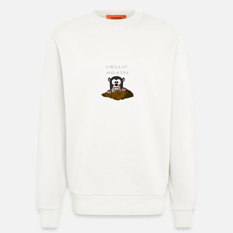 Maulwurf Hello Again - Sweatshirt - made by SPREAD  - OFF WHITE