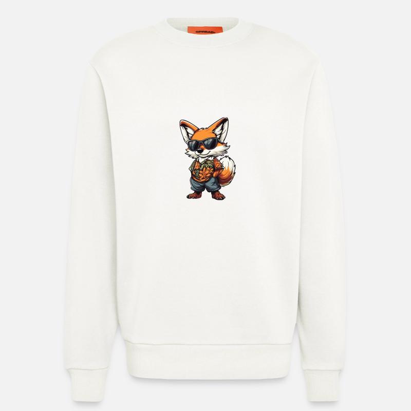 Fox Comic Holiday - Sweatshirt - made by SPREAD  - OFF WHITE