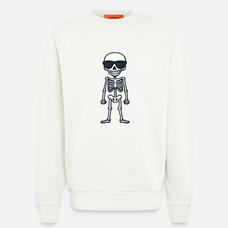 Skelett Comic Halloween Cool - Sweatshirt - made by SPREAD - OFF WHITE