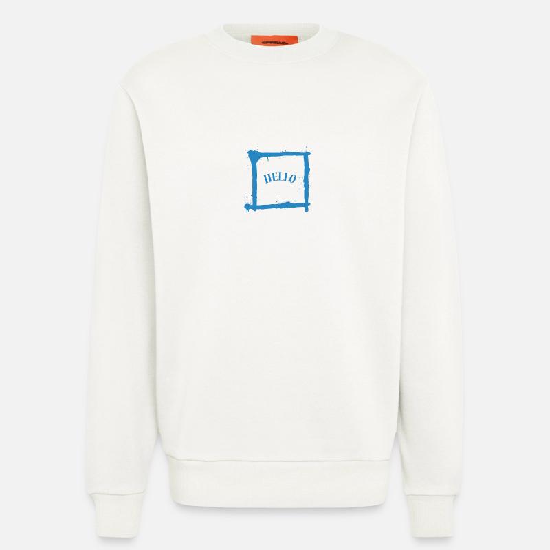 Minimalistischer Gruß - Sweatshirt - made by SPREAD  - OFF WHITE