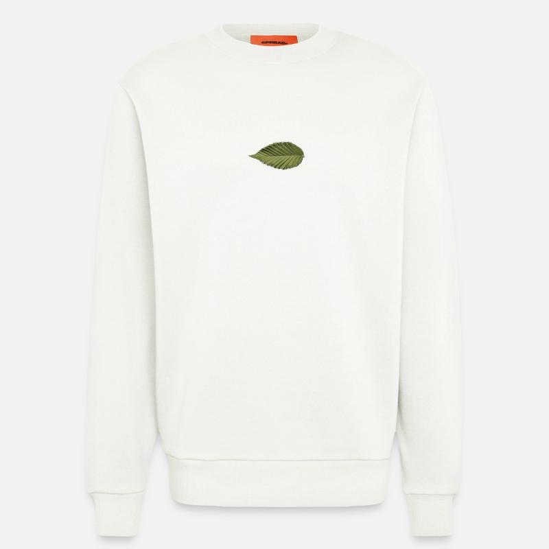Blattstruktur Olivgrün Muster - Sweatshirt - made by SPREAD  - OFF WHITE