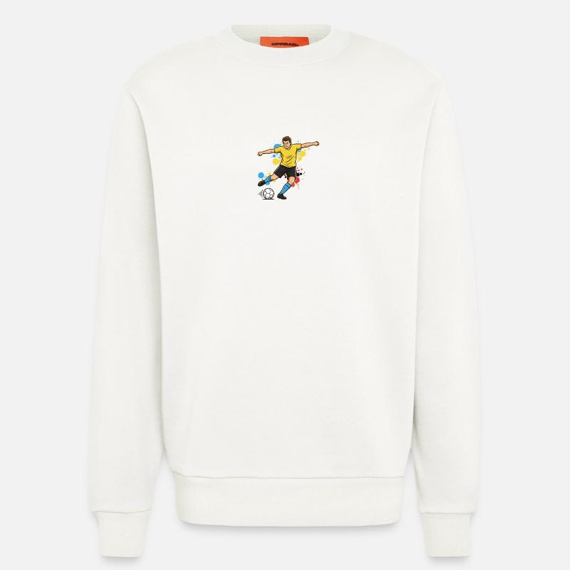 Soccer Player Comic Paint Splash Yellow - Sweatshirt - made by SPREAD  - OFF WHITE