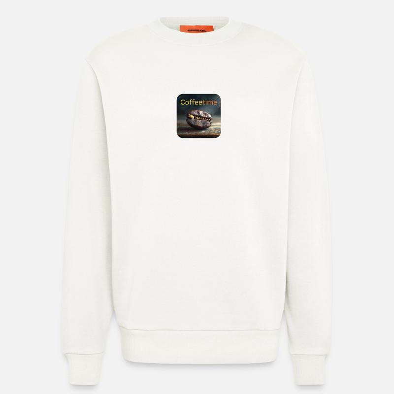 Coffeetime Kaffeebohne mit Reißverschluss - Sweatshirt - made by SPREAD  - OFF WHITE