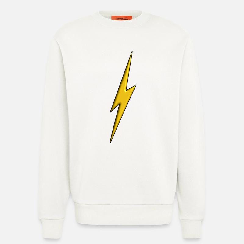 Eclair Jaune 3d - Sweat bio décontracté fabriqué en UE - OFF WHITE