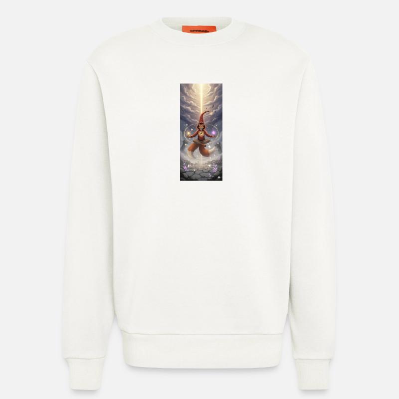Fox Magic in the Light Path - Sweatshirt - made by SPREAD - OFF WHITE
