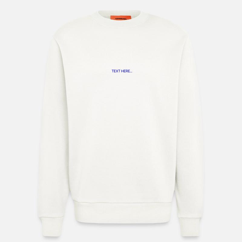 Plain Text Blue Text Print - Sweatshirt - made by SPREAD  - OFF WHITE