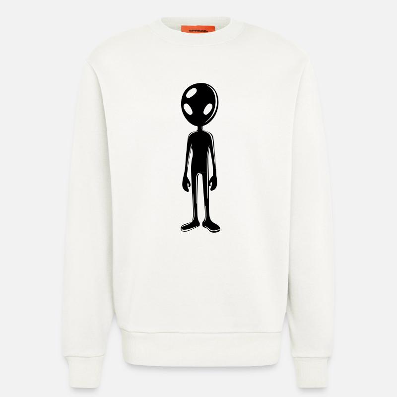 Alien Außerirdischer - Sweatshirt - made by SPREAD  - OFF WHITE