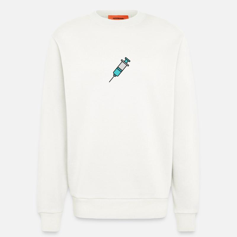 Spritze | Pro Impfung & Wissenschaft Statement - Sweatshirt - made by SPREAD  - OFF WHITE