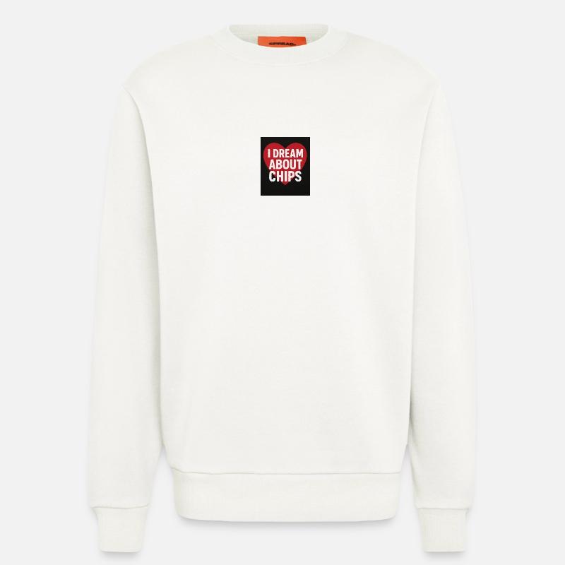 Ich träume von Chips Heart - Sweatshirt - made by SPREAD  - OFF WHITE
