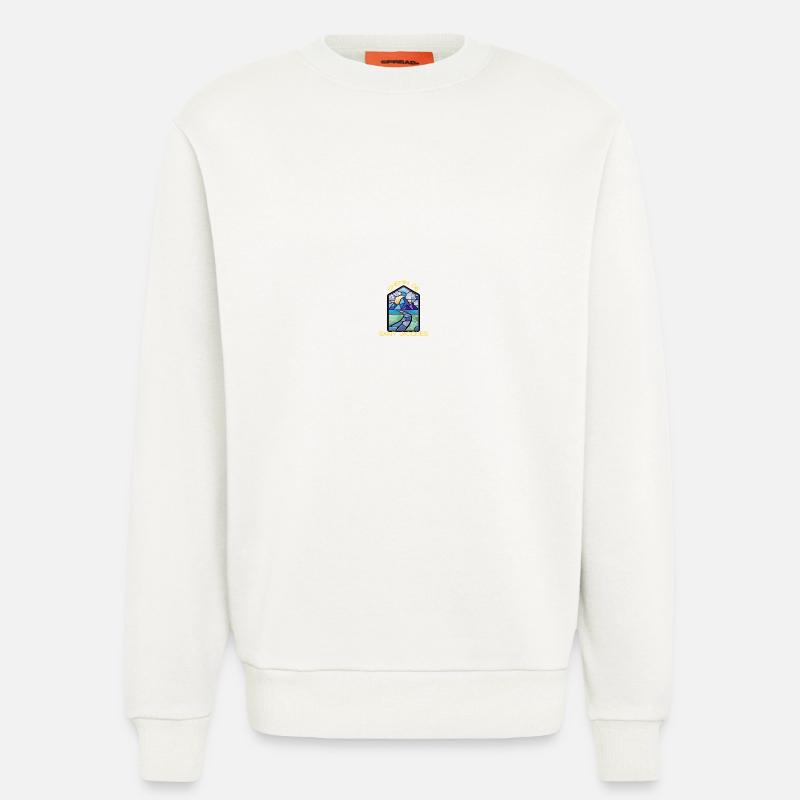 Chemin de St jacques vitrail - Sweat bio décontracté fabriqué en UE - OFF WHITE