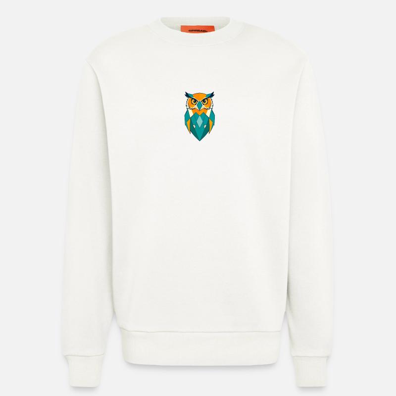 Geometrische Eule - Sweatshirt - made by SPREAD  - OFF WHITE