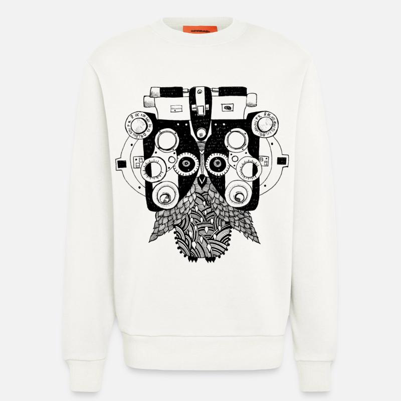 Phoropter Eule Augenoptik Optometrie - Sweatshirt - made by SPREAD  - OFF WHITE